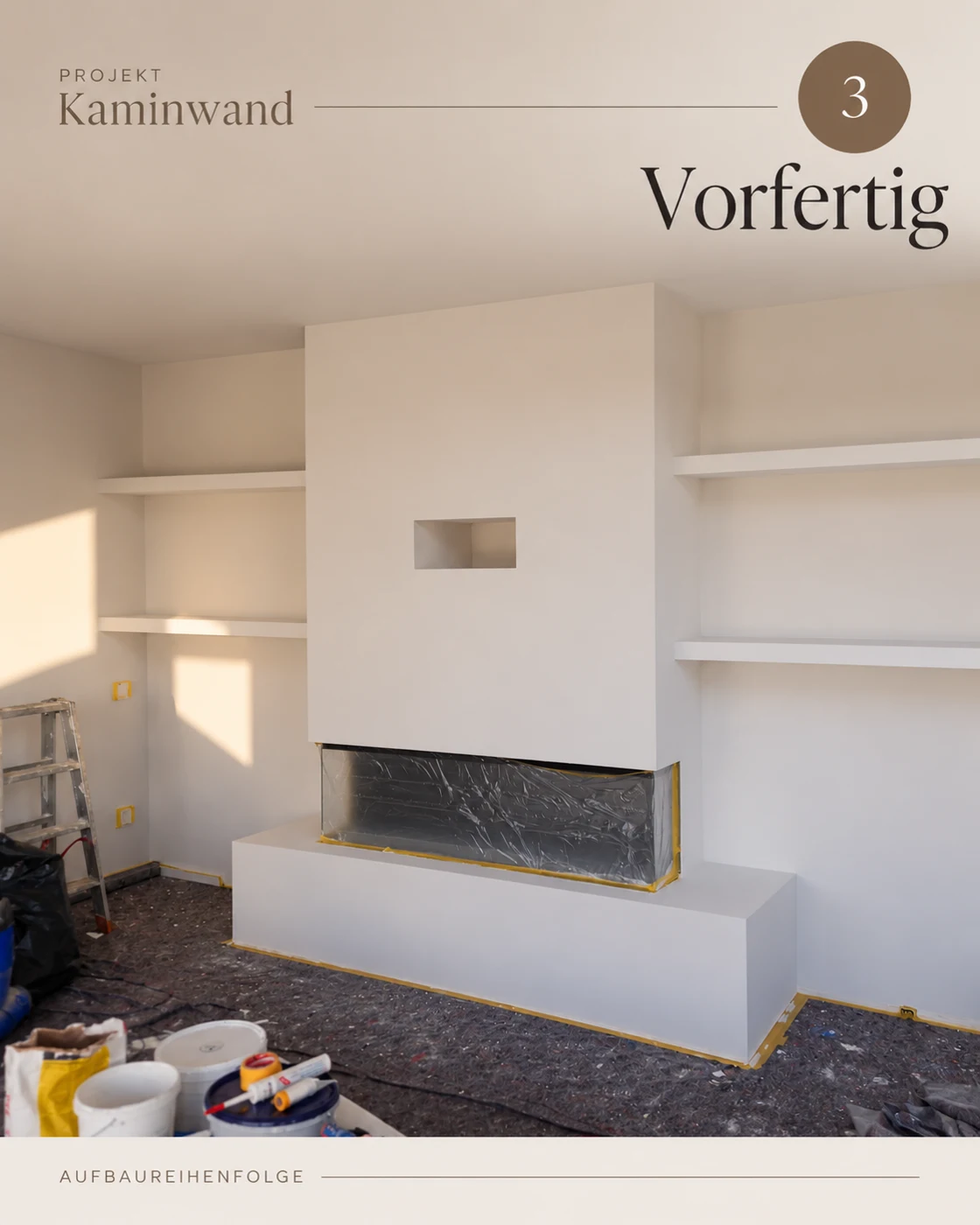 Kaminwand, Phase 3: Vorfertig – KI-bearbeitete Darstellung